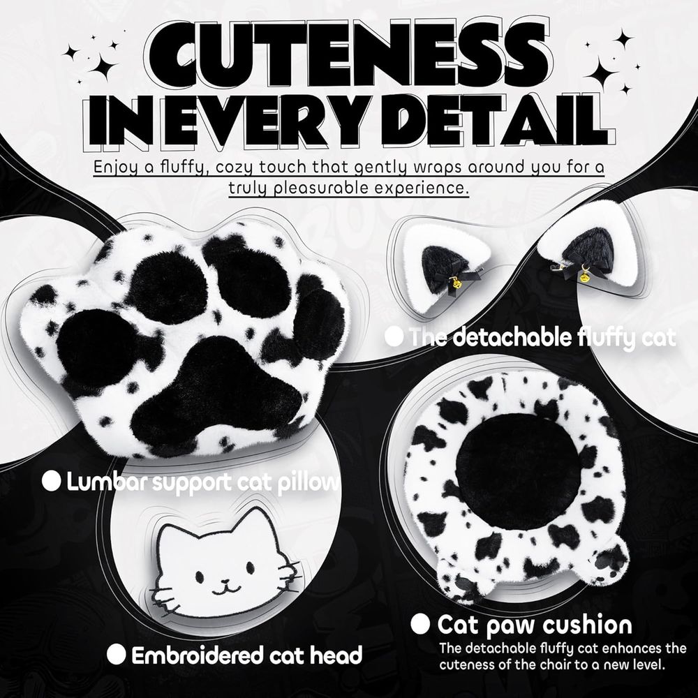 Gamingstoel Schattig met katte - Gaming Chair Cushion recensie en prijs